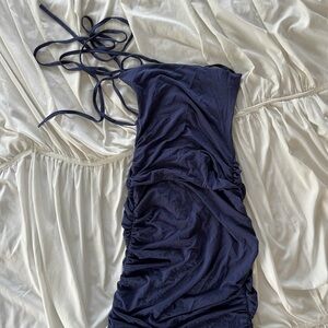 SHEIN Navy Blue Backless Dress